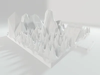 lowpoly mountain on the way 3d blender environment graphics design low poly minimalist modeling