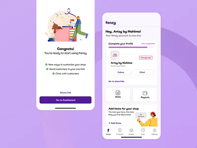 fenzy for Sellers - Sell and Manage your business dashboard etsy etsy seller illustration interface mobile dashboard olx sell and buy seller app social media social network tedooo ui user experience ux
