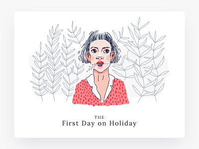 Summer vibes 🌻🌿 character cover drawing dress girl holiday illustration red style summer vacation vector woman