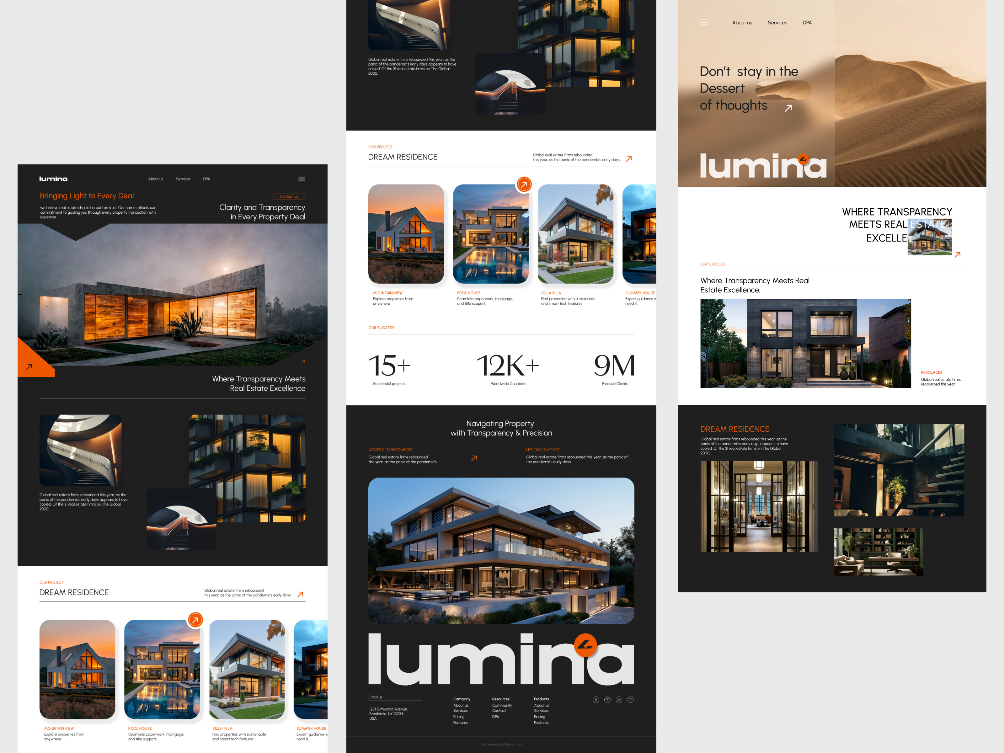 Lumina Website Design branding graphic design motion motion graphics real estate real estate website ui web design website