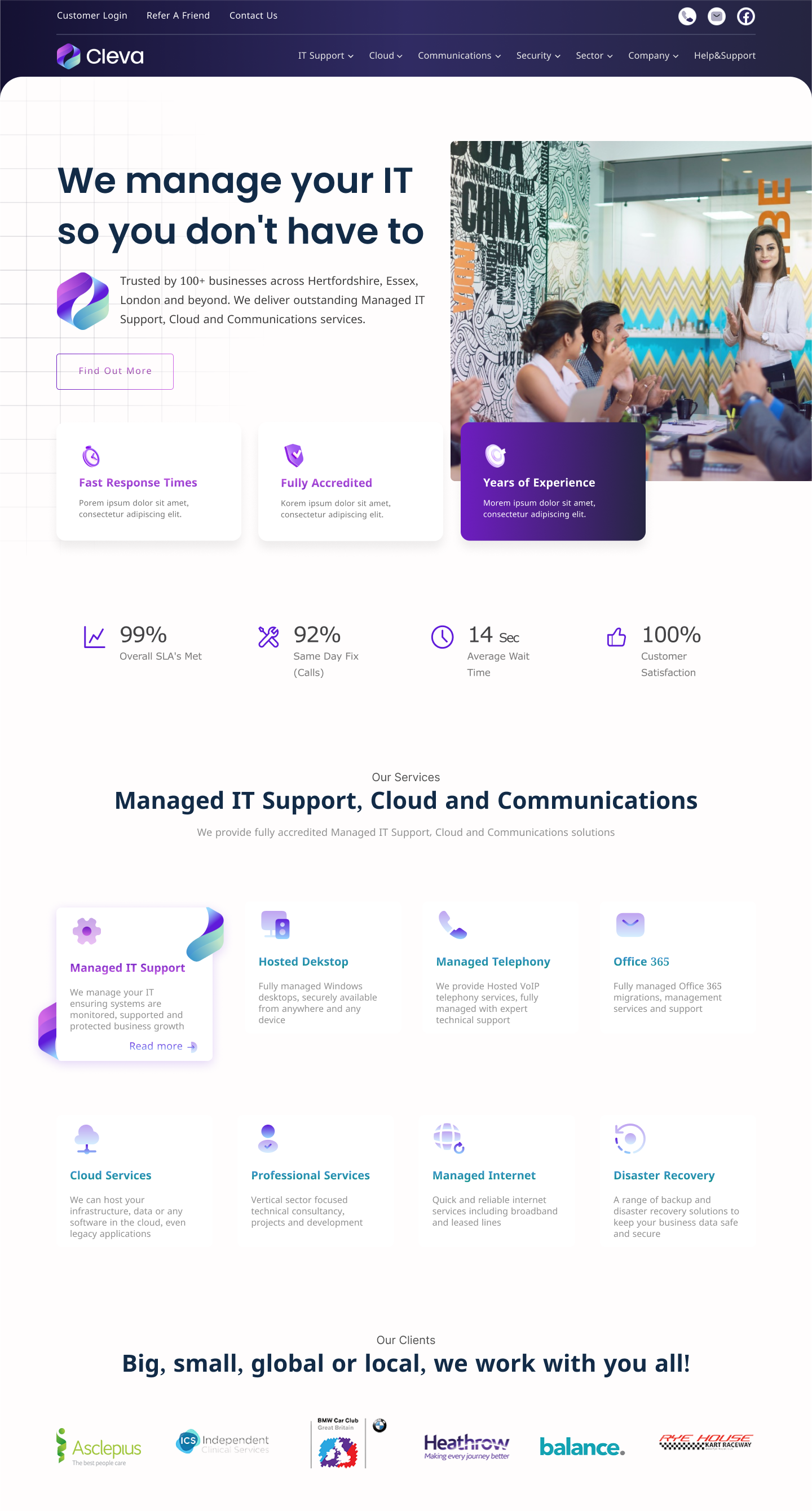 "IT Consulting & Management Landing Page – Professional Business landing page ui ux web design website