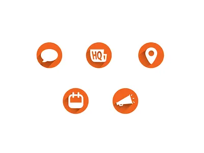 Icon Family for Discover Financial announcement branding calendar circle design family icon icons illustration kit location logo map megaphone notification orange pin speech bubble symbols