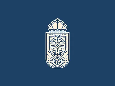 Real Oviedo Crest badge ball crest cross football illustration illustrator line logo outline oviedo soccer vector