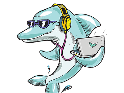 dolphinMusic app branding design illustration illustrator cc vector