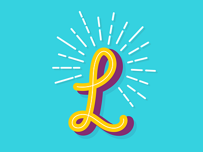 L 36daysoftype 36daysoftype l 36daysoftype l bold branding colorful design illustration l letter letter l lettering letterl logo rays retro sun rays sunrays typography vector