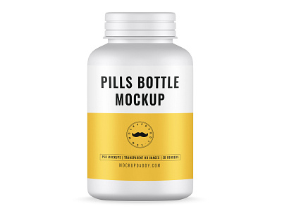 Pills Bottle Mock-Up bottle free mockups free pills bottle mockup medicine bottle mockup mockup packaging mockup packaging mockups pill bottle mockup pills pills bottle 3d mockup premium mockups psd mockups supplement mockup