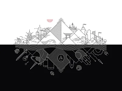 Abyss illustrations - The Underworld branding design illustration vector