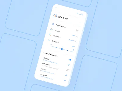 Settings 007 adobe xd app design daily ui mobile app mobile ui photoshop settings ui ux web design
