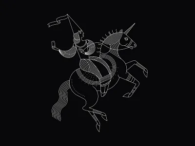 Abyss illustrations - Unicorn branding design illustration vector