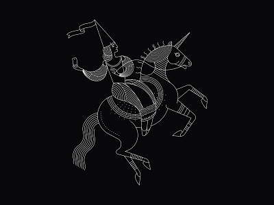 Abyss illustrations - Unicorn branding design illustration vector