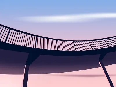 Under the bridge cloud design illustration light shadow sky