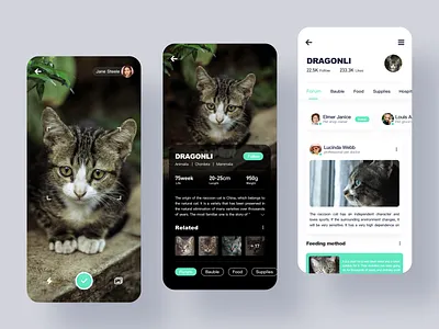 This is a pet identification app. ui ux 应用 设计
