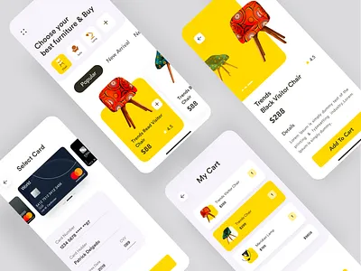E-commerce app app design app concept app ui design branding colorful app conceptual design dark app dashboard dashboard app designer e commerce e commerce app e commerce website ecommerce furniture landing page product app product page typography ui ux