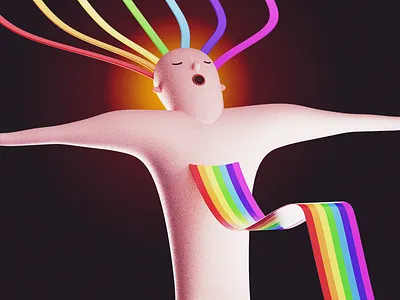 Let It Flow 3d balance balanced blender3d character design flow illustration life meditation mindfulness state of mind universe