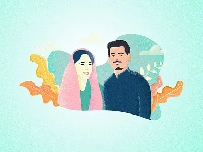 Wedding couple illustration