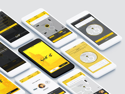 CAB app UI design app design typography ui user interface vector