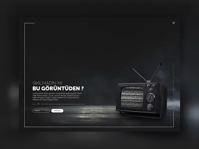 Old Television Website Design black page darker page landing page old old television responsive design television ui design website design