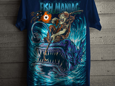 Tanami Fishmaniac apparel design apparel graphics artwork dark illustration merch skeleton tees tshirt