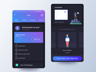 Post Course Enroll Mobile UI - Programming Hub animation app branding design gradient icon illustration illustrations learning learningapp logo mobile procreator programming sketch typography ui userinterface ux vector