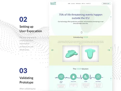 ten3T Website UI Design animation art direction branding design flat healthcare healthcare it illustration medical care medical technology minimal responsive responsive design responsive layout typography ui ux web website wireframe design