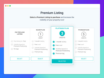 Premium Listings design ui ux