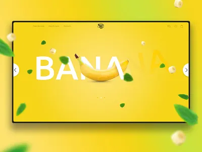 Banana banana banner banner design decor design food fresh illustration ui web web design yellow