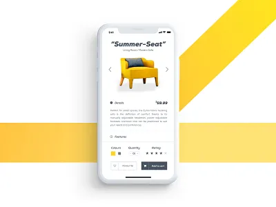 Product Page - Simple Furniture App app clean clean ui colorful flat furniture furniture app furniture store ios minimalist modern shop shop ui shopping app simple simple ui ui ui design user interface ux