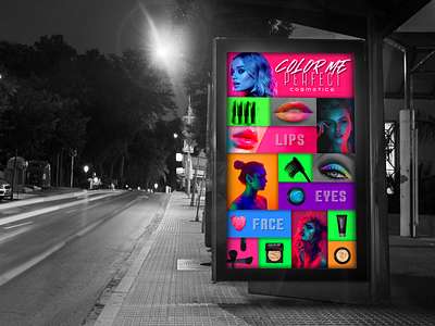 Color Me Perfect Cosmetics Advertisement advertising branding design graphic design illustration logo typography