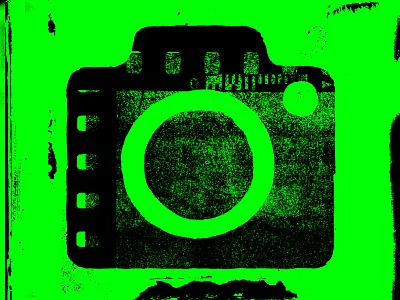 Camera 36-D design distressed flat icon illustraion