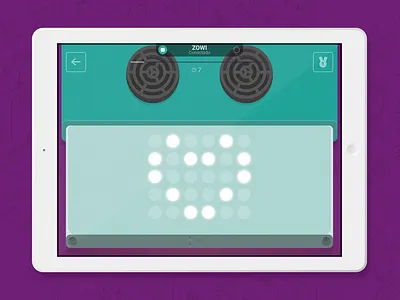 Zowi App app control design game game art happy illustration purple robot ui ux vector