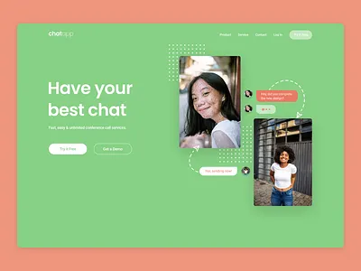 Chat App Website Concept chat app concept design figma ui ux webflow website