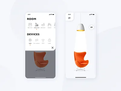 Smart Home app clean control design device home ios mobile settings smart smarthome ui ux white