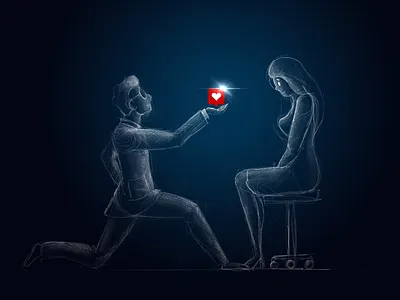 Like couple man girl i̇llustration love lover marriage proposal sketch social media
