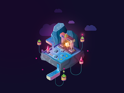The magic cube concept art environment design game art illustration