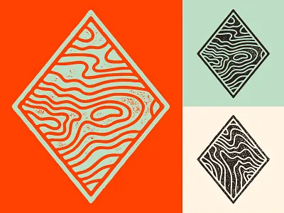 Topographic Branding 2d brand branding diamond logo logomark map navigate topographic topographic map topography