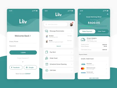 Liiv | Shared Room Rental Services App UI android android app app design illustration ios ios app design mockup typography ui uiux ux web