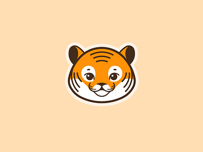 Little tiger logo animal animal character cartoon tiger character cute cute tiger design face flat design little tiger logo muzzle muzzle tiger tiger tiger face vector