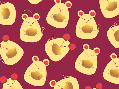 MOUSE pattern 2d 2d art 2d character ai brand branding design illustration mouse pattern red trend trend 2019 trending vector