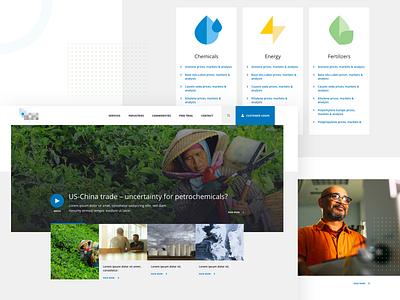 Chemical Market Intelligence blue design ui unused ux web design webdesign website website design white