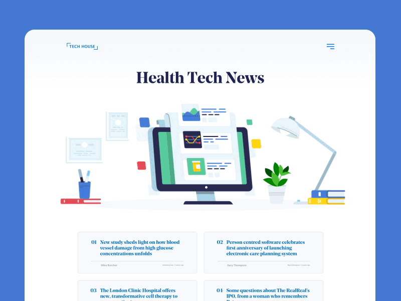 Animated Hero animation design healthcare illustration indicius news ui website