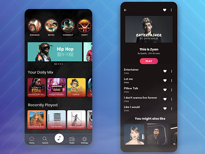 Music App User Interface adobe xd sketch ui ui design user experience user interface ux vector