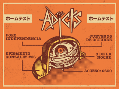 Gig Poster for The Adicts bones cut design dissection eye gig gigposter hat homburg hat illustration japan japanese london photoshop poster poster art poster design punk show the adicts