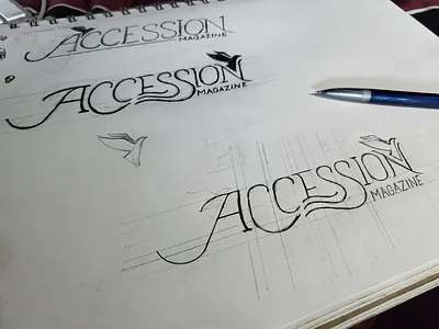 Magazine Title Process Flow black and white freehand illustration lettering magazine pencil process sketch