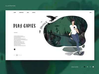 games crow design games girl illustration run ui