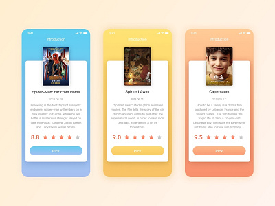 Movie Introduction app sketch ui