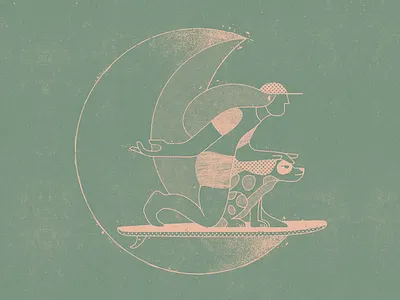🏄🏻‍♂️🐶🌙 cap design distressed dog geometry girl guadalajara halftone illustration mexico surf textures vector wave