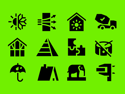 Izovol pictograms grid icon icon system icons iconset pictogram stone wool