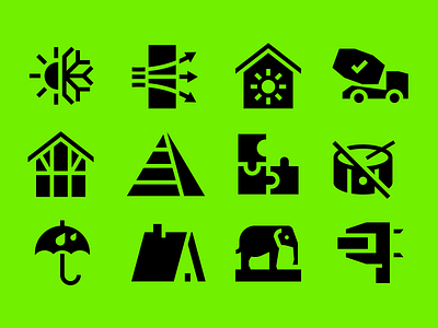 Izovol pictograms grid icon icon system icons iconset pictogram stone wool