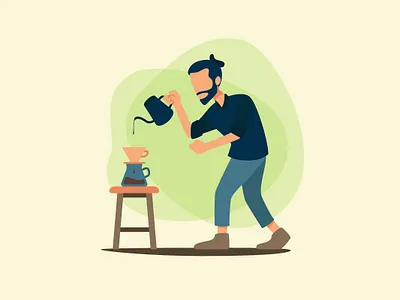 Coffee Brewer brewing coffee equipment flat flat illustration future hipster vector