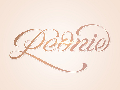 Peonie calligraphy gradient typography